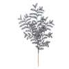 Vickerman L186184 22" Gunmetal Bipinnate Glitter Leaf Artificial Christmas Spray. Includes 12 Sprays Per Pack.