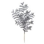 Vickerman L186184 22" Gunmetal Bipinnate Glitter Leaf Artificial Christmas Spray. Includes 12 Sprays Per Pack.