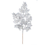 Vickerman L186207 22" Silver Glitter Lace Holly Leaf Artificial Christmas Spray. Includes 12 Sprays Per Pack.