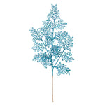 Vickerman L186212 22" Turquoise Glitter Lace Holly Leaf Artificial Christmas Spray. Includes 12 Sprays Per Pack.