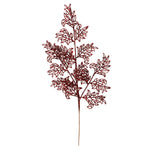 Vickerman L186265 22" Burgundy Glitter Lace Holly Leaf Artificial Christmas Spray. Includes 12 Sprays Per Pack.