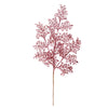 Vickerman L186279 22" Pink Glitter Lace Holly Leaf Artificial Christmas Spray. Includes 12 Sprays Per Pack.