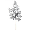 Vickerman L186284 22" Gunmetal Glitter Lace Holly Leaf Artificial Christmas Spray. Includes 12 Sprays Per Pack.