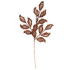 Vickerman L186575 22" Chocolate Glitter Mistletoe Leaf Artificial Christmas Spray. Includes 12 Sprays Per Pack.