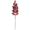 Vickerman L186603 22" Red Matte Mistletoe Leaf Artificial Christmas Spray. Includes 12 Sprays Per Pack.