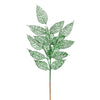 Vickerman L190504 27" Green Glitter Bay Leaf Lace Artificial Christmas Spray. Includes 12 Sprays Per Pack.