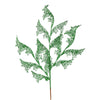 Vickerman L191504 27" Green Glitter Coral Bells Leaf Lace Artificial Christmas Spray. Includes 12 Sprays Per Pack.