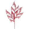 Vickerman L191505 27" Burgundy Glitter Coral Bells Leaf Lace Artificial Christmas Spray. Includes 12 Sprays Per Pack.