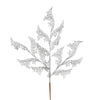 Vickerman L191507 27" Silver Glitter Coral Bells Leaf Lace Artificial Christmas Spray. Includes 12 Sprays Per Pack.