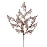 Vickerman L191515 27" Chocolate Glitter Coral Bells Leaf Lace Artificial Christmas Spray. Includes 12 Sprays Per Pack.