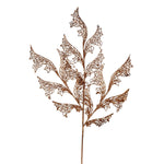 Vickerman L191528 27" Copper Glitter Coral Bells Leaf Lace Artificial Christmas Spray. Includes 12 Sprays Per Pack.
