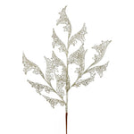 Vickerman L191538 27" Champagne Glitter Coral Bells Leaf Lace Artificial Christmas Spray. Includes 12 Sprays Per Pack.