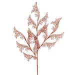 Vickerman L191558 27" Rose Gold Glitter Coral Bells Leaf Lace Artificial Christmas Spray. Includes 12 Sprays Per Pack.