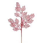Vickerman L192505 21" Burgundy Glitter Holly Leaf Lace Artificial Christmas Spray. Includes 12 Sprays Per Pack.