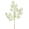 Vickerman L192513 21" Lime Glitter Holly Leaf Lace Artificial Christmas Spray. Includes 12 Sprays Per Pack.