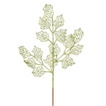 Vickerman L192513 21" Lime Glitter Holly Leaf Lace Artificial Christmas Spray. Includes 12 Sprays Per Pack.