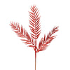 Vickerman L193003 21" Red Glitter Feather Fern Artificial Christmas Spray. Includes 12 Sprays Per Pack.