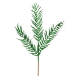 Vickerman L193004 21" Green Glitter Feather Fern Artificial Christmas Spray. Includes 12 Sprays Per Pack.
