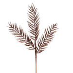 Vickerman L193015 21" Chocolate Glitter Feather Fern Artificial Christmas Spray. Includes 12 Sprays Per Pack.