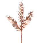 Vickerman L193058 21" Rose Gold Glitter Feather Fern Artificial Christmas Spray. Includes 12 Sprays Per Pack.