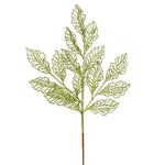 Vickerman L194013 21" Lime Glitter Coleus Leaf Lace Artificial Christmas Spray. Includes 12 Sprays Per Pack.