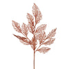 Vickerman L194058 21" Rose Gold Glitter Coleus Leaf Lace Artificial Christmas Spray. Includes 12 Sprays Per Pack.