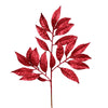 Vickerman L194505 21" Burgundy Glitter Bay Leaf Artificial Christmas Spray. Includes 12 Sprays Per Pack.