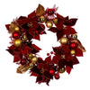 Vickerman L212722 22" Artificial Red Poinsettia Deco Wreath