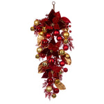 Vickerman L212732 32" Artificial Red Poinsettia Deco Teardrop
