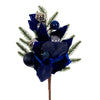 Vickerman L213017 17" Artificial Midnight Blue Magnolia And Poinsettia Leaf Deco Pick 2 Per Box