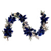 Vickerman L213072 6' Midnight Blue Magnolia And Poinsettia Leaf Garland
