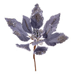 Vickerman L217207 9" Artificial Silver Double Sided Velvet Poinsettia Christmas Pick 2 Per Bag
