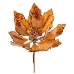 Vickerman L217208 9" Artificial Gold Double Sided Velvet Poinsettia Christmas Pick 2 Per Bag