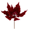 Vickerman L217403 14" Artificial Red Double Sided Velvet Poinsettia Christmas Pick
