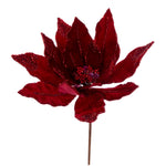 Vickerman L217603 14" Artificial Red Double Sided Velvet Poinsettia Christmas Pick