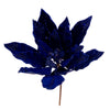Vickerman L217631 14" Artificial Midnight Blue Double Sided Velvet Poinsettia Christmas Pick