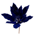 Vickerman L217631 14" Artificial Midnight Blue Double Sided Velvet Poinsettia Christmas Pick