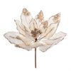 Vickerman L217638 14" Artificial Champagne Double Sided Velvet Poinsettia Christmas Pick