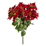 Vickerman L225918 18" Red Poinsettia And Leaf Bush.