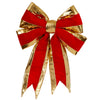 Vickerman L696519 16" Red With Gold Trim Christmas Indoor Bow
