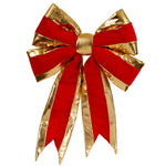 Vickerman L696519 16" Red With Gold Trim Christmas Indoor Bow