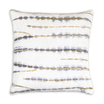 Lahana Pillow 20" X 20" Beaded Decorative Cushion with Velvet Base and Gold Foil Brushstrokes Modern Glam Style By Cloud9