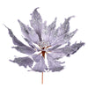 Vickerman LF202207 16" X 22" Silver Velvet Sequin Poinsettia Artificial Christmas Pick