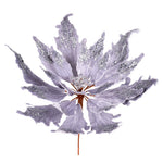 Vickerman LF202207 16" X 22" Silver Velvet Sequin Poinsettia Artificial Christmas Pick