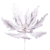 Vickerman LF202211 16" X 22" White Velvet Sequin Poinsettia Artificial Christmas Pick
