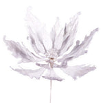 Vickerman LF202211 16" X 22" White Velvet Sequin Poinsettia Artificial Christmas Pick