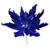 Vickerman LF202231 16" X 22" Midnight Blue Velvet Sequin Poinsettia Artificial Christmas Pick