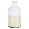 Vickerman LG180911 8" White Glass Bottle With Gold Base