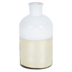 Vickerman LG180911 8" White Glass Bottle With Gold Base