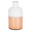 Vickerman LG180959 8" White Glass Bottle With Rose Gold Base